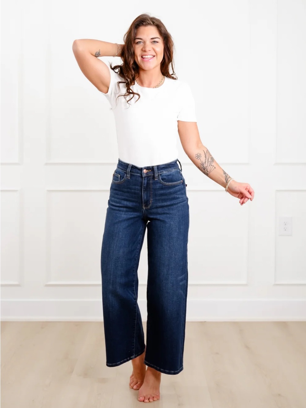 judy blue High-Rise ankle Wide Leg Women’s Jeans - Dark Blue